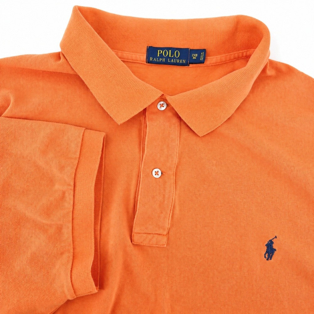 Polo Ralph Lauren Polo Shirt Mens 2XB Heritage Pique Big & Tall Orange Casual